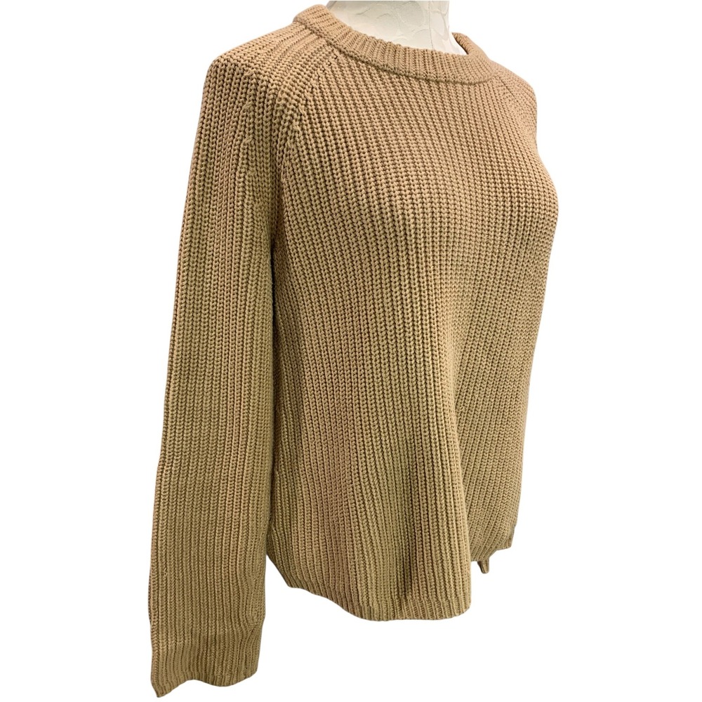 Small Quince Womens Brown Organic Cotton Fisherman Crew Sweater